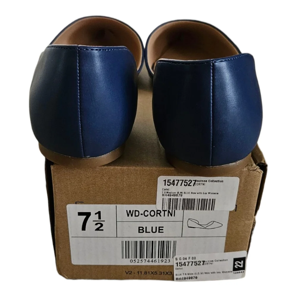 Journee Collection Cortni Blue Pointed Toe D'Orsay Flats Sz 7.5 NIB